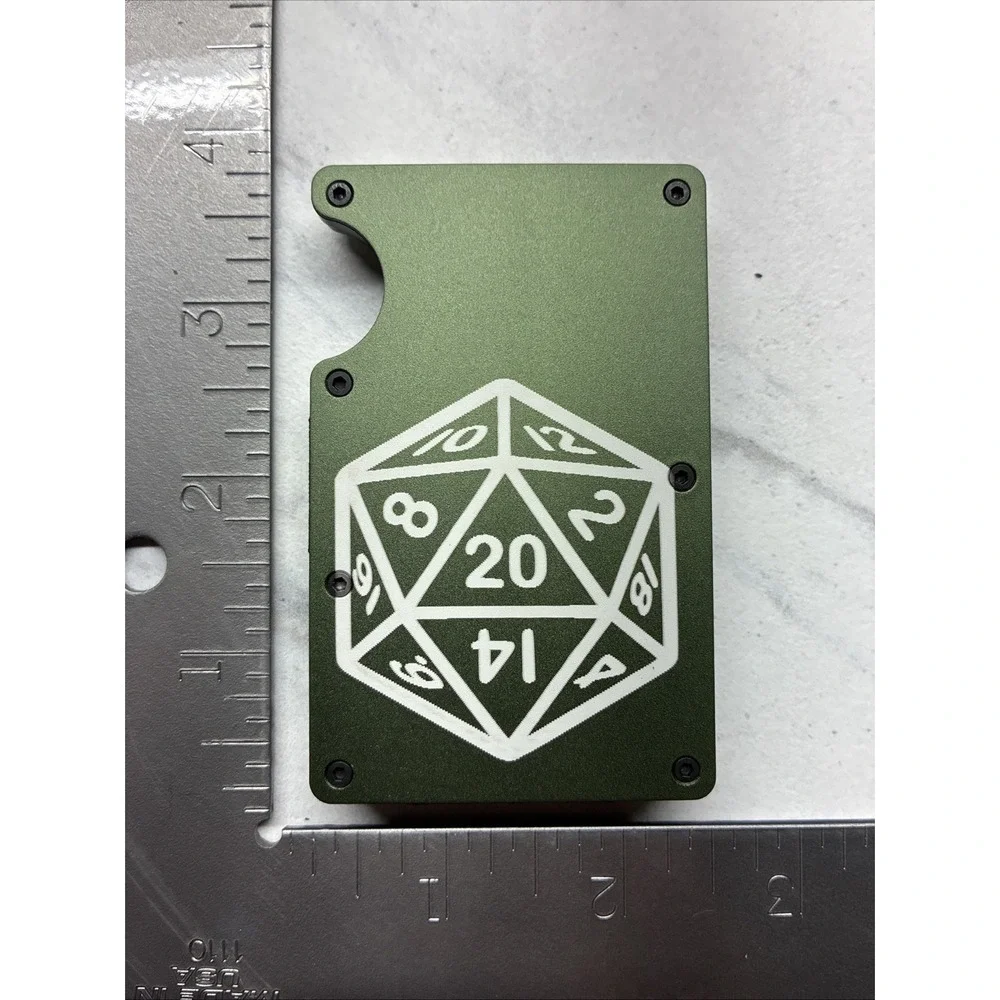 Metal Slim Dungeons And Dragons Nat-20 RFID Blocking Wallet
